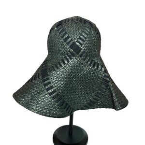 Merona Floppy Black Big Brim Woven Sun Hat
